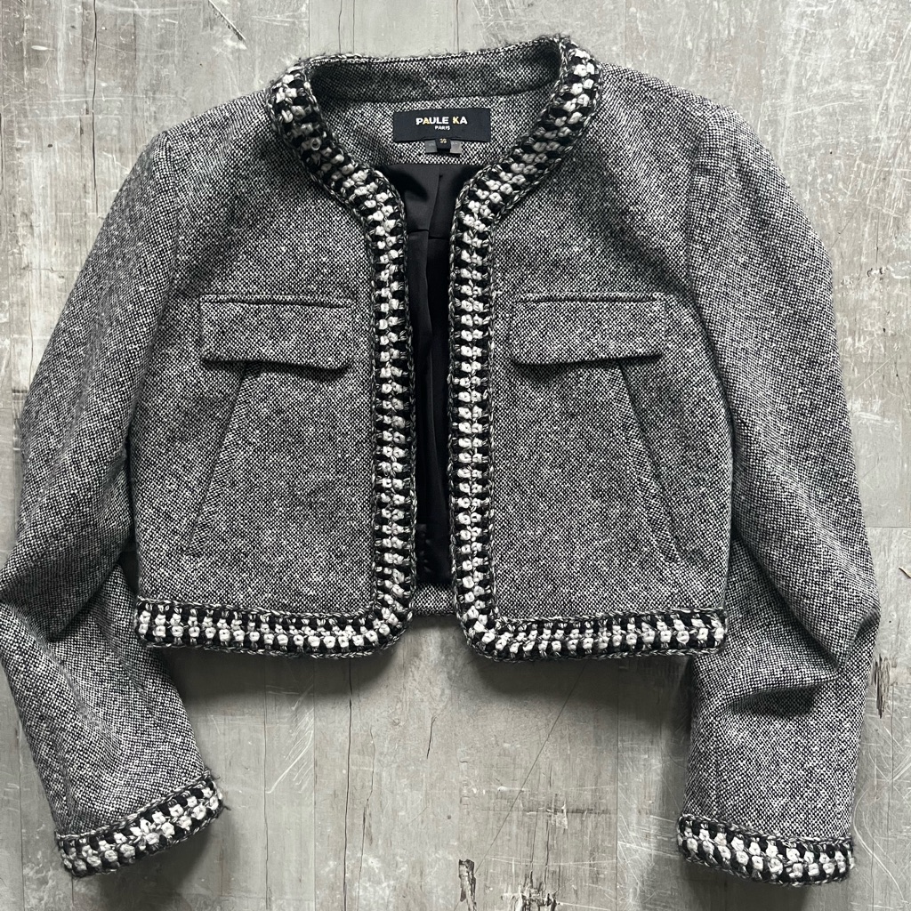 Paule Ka Cropped Jacket Sz 38 (2) Black White